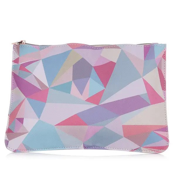 ORLY GEO PRINT CLUTCH BAG